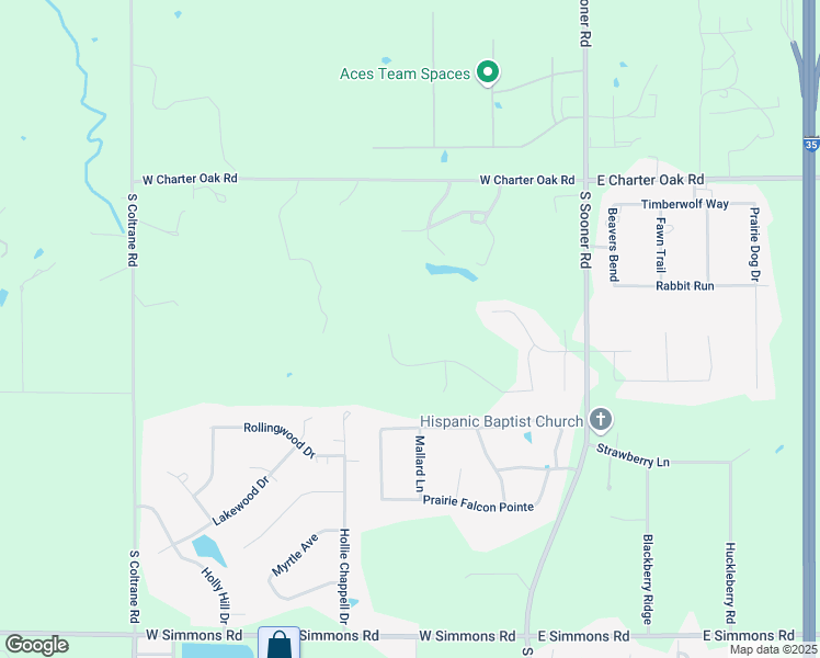 map of restaurants, bars, coffee shops, grocery stores, and more near 3751 Bent Cedar Trail in Edmond