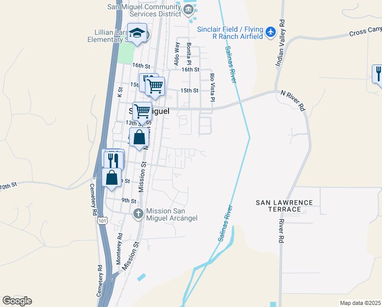 map of restaurants, bars, coffee shops, grocery stores, and more near in Parkfield