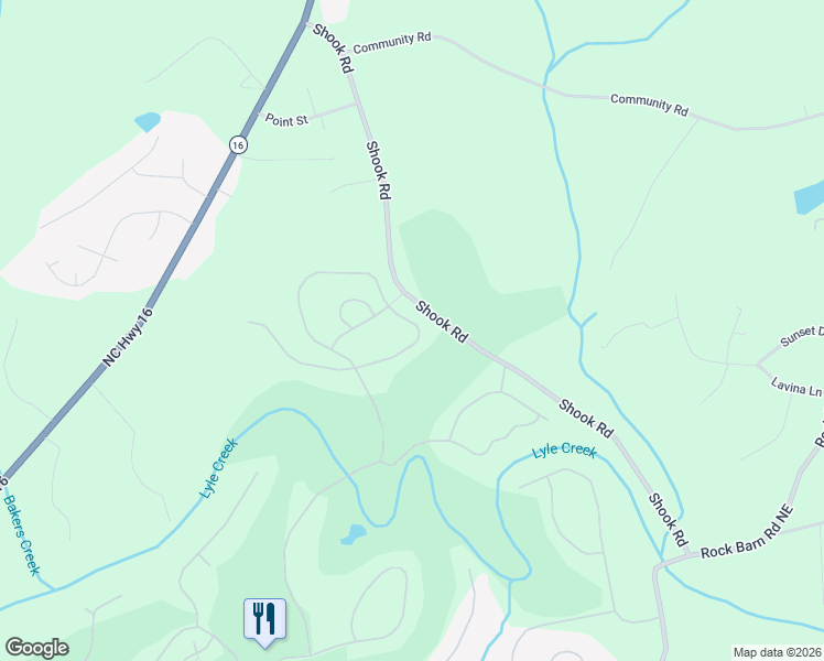map of restaurants, bars, coffee shops, grocery stores, and more near 4202 Holly Circle Northeast in Conover