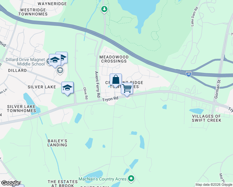 map of restaurants, bars, coffee shops, grocery stores, and more near 4547 Pale Moss Drive in Raleigh