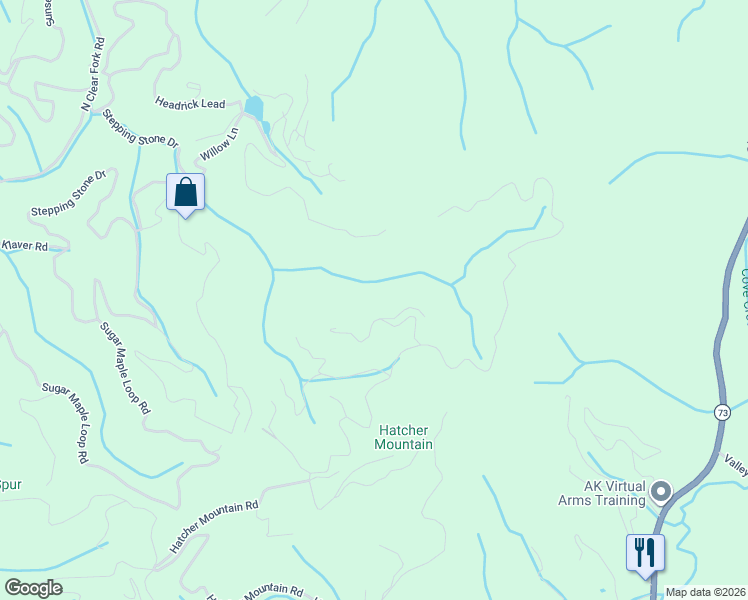 map of restaurants, bars, coffee shops, grocery stores, and more near 2236 Lone Ridge Drive in Sevierville