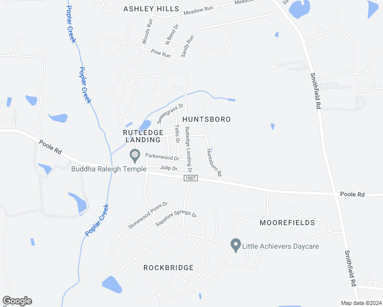 map of restaurants, bars, coffee shops, grocery stores, and more near 1233 Rutledge Landing Drive in Knightdale