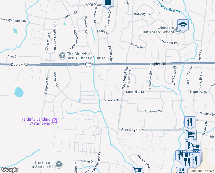 map of restaurants, bars, coffee shops, grocery stores, and more near 1038 Lonergan Circle in Spring Hill