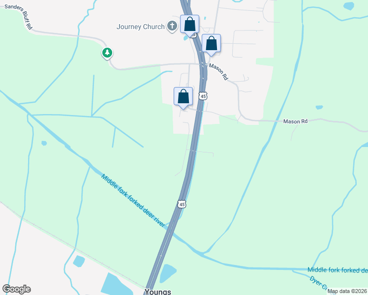 map of restaurants, bars, coffee shops, grocery stores, and more near 4200 U.S. 45 in Jackson
