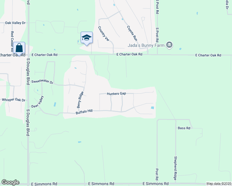map of restaurants, bars, coffee shops, grocery stores, and more near 12455 Turkey Trail in Guthrie
