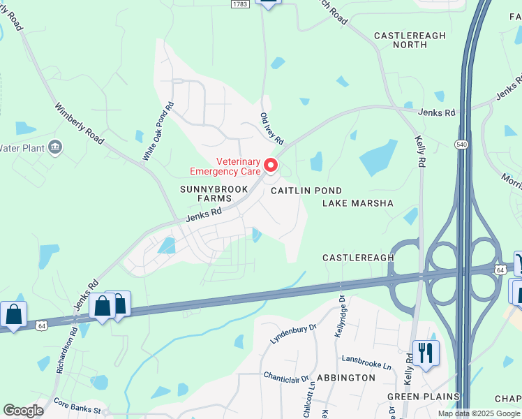 map of restaurants, bars, coffee shops, grocery stores, and more near 808 Summit Crest Court in Apex