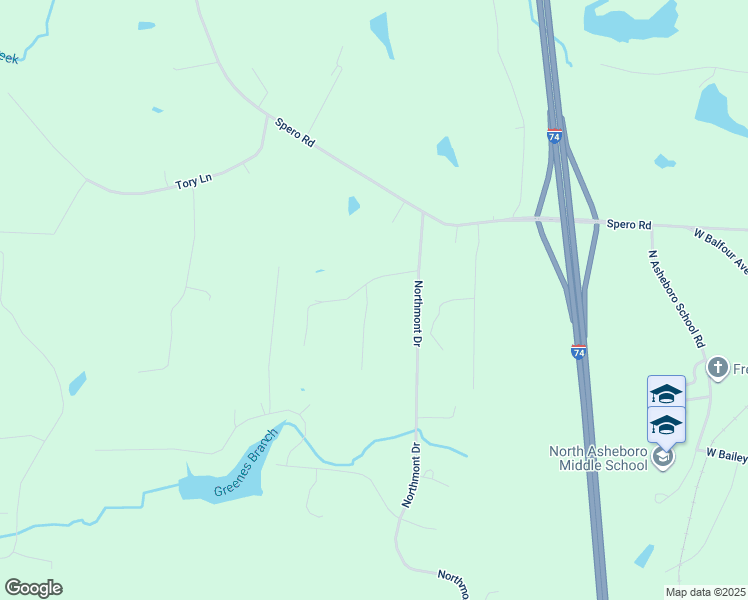 map of restaurants, bars, coffee shops, grocery stores, and more near 2276 Davidson Road in Asheboro
