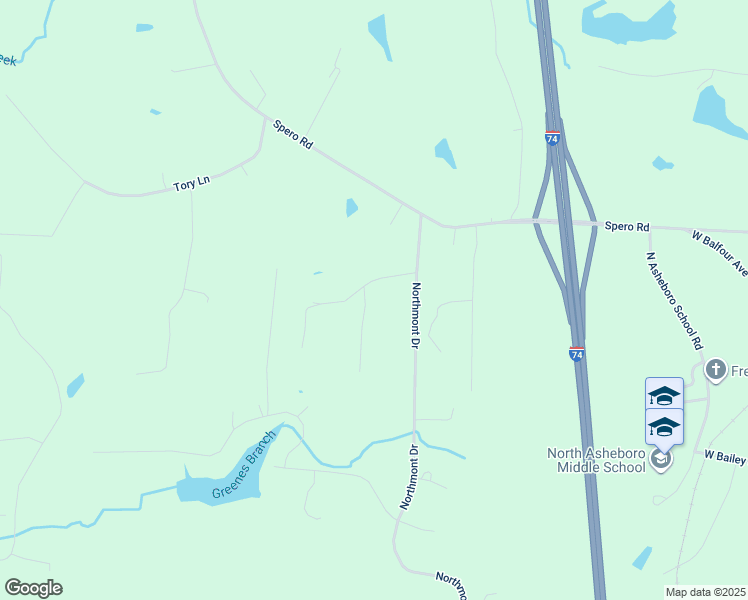 map of restaurants, bars, coffee shops, grocery stores, and more near 2276 Davidson Road in Asheboro