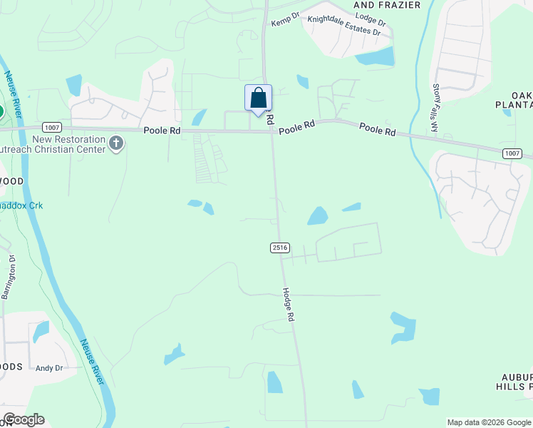 map of restaurants, bars, coffee shops, grocery stores, and more near 2700 Hodge Road in Knightdale