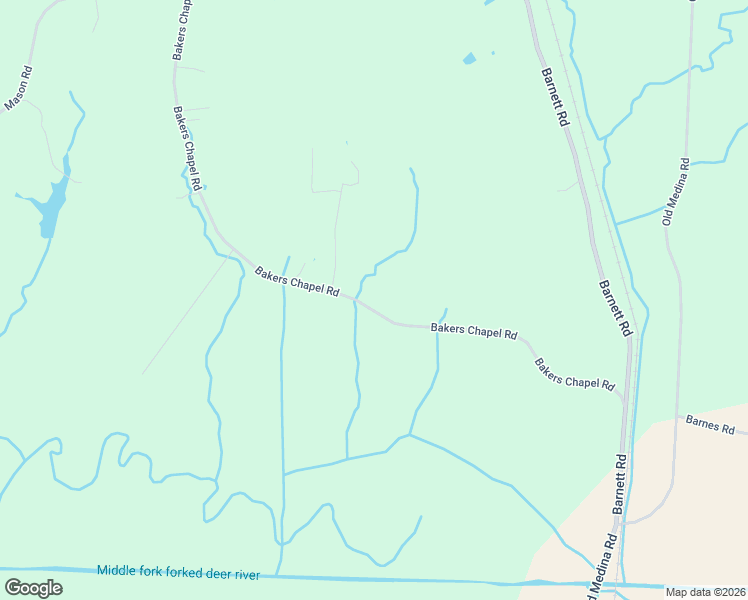 map of restaurants, bars, coffee shops, grocery stores, and more near 150 Bakers Chapel Rd in Medina