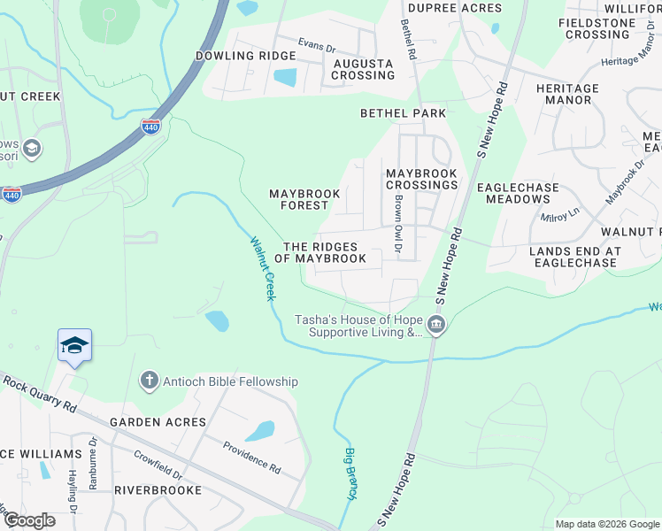 map of restaurants, bars, coffee shops, grocery stores, and more near 1718 Bethel Road in Raleigh
