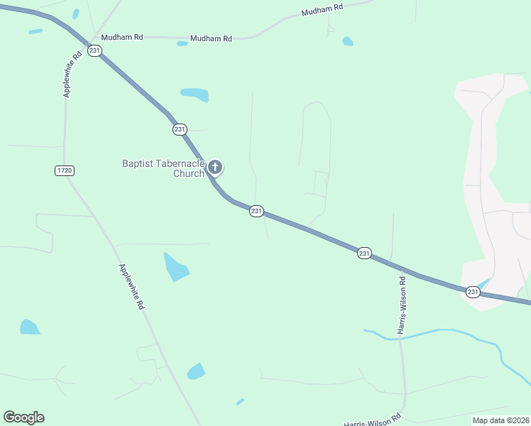 map of restaurants, bars, coffee shops, grocery stores, and more near 1824 North Carolina 231 in Wendell