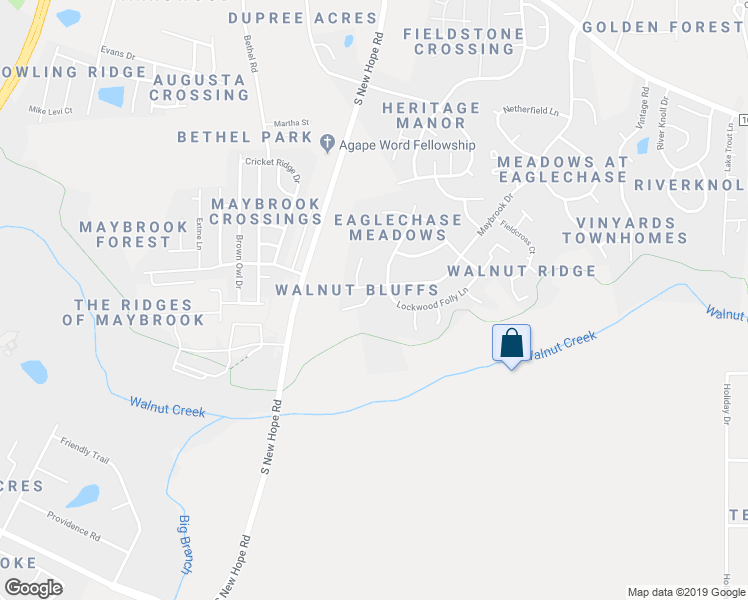 map of restaurants, bars, coffee shops, grocery stores, and more near 2309 Maybrook Drive in Raleigh