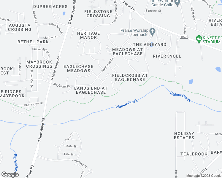 map of restaurants, bars, coffee shops, grocery stores, and more near 2212 Walnut Ridge Court in Raleigh