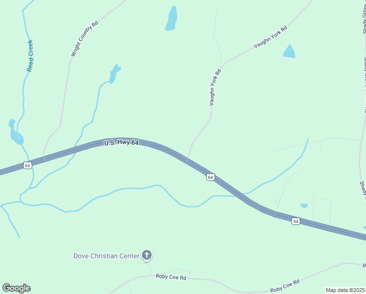 map of restaurants, bars, coffee shops, grocery stores, and more near 129 Vaughn York Rd in Staley