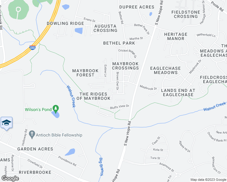 map of restaurants, bars, coffee shops, grocery stores, and more near 1705 Rocky Stream Lane in Raleigh