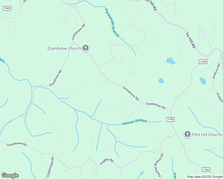 map of restaurants, bars, coffee shops, grocery stores, and more near 131 Grandview Road in Alexander