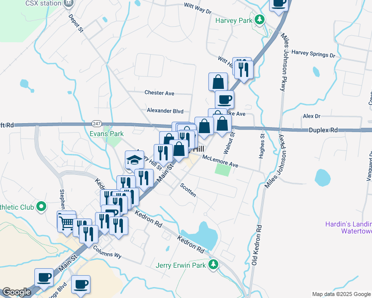 map of restaurants, bars, coffee shops, grocery stores, and more near U.S. Highway 31 in Spring Hill