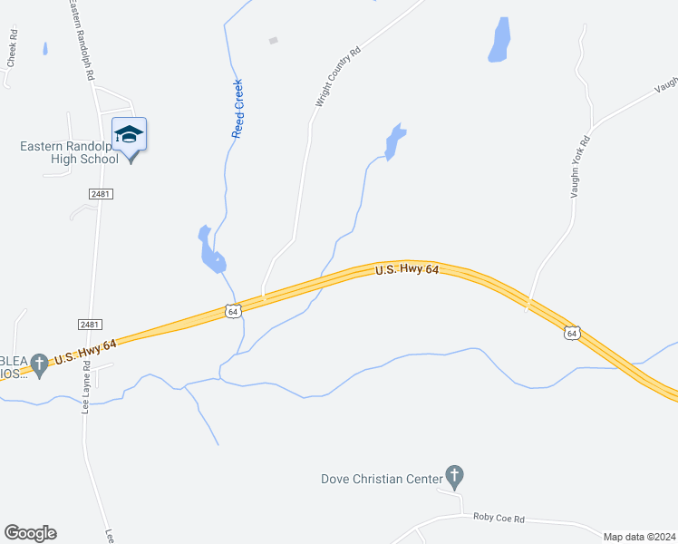 map of restaurants, bars, coffee shops, grocery stores, and more near 8521 U.S. 64 in Ramseur