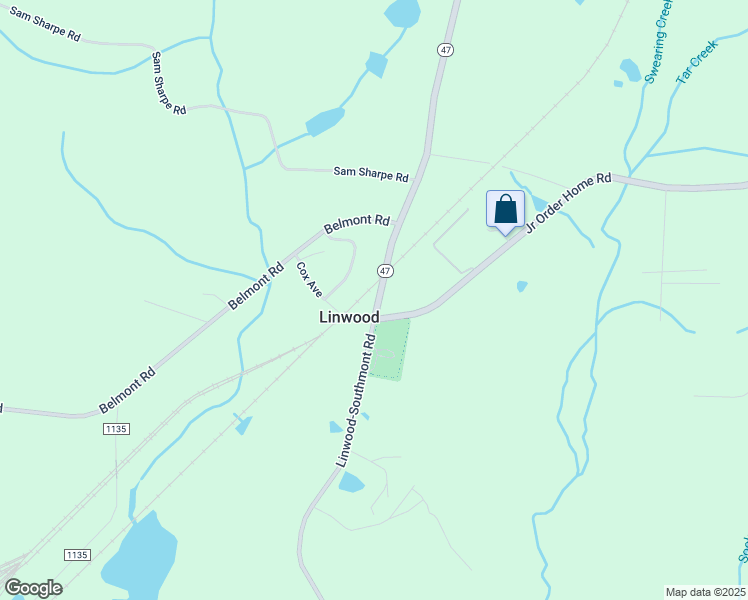 map of restaurants, bars, coffee shops, grocery stores, and more near Linwood-Southmont Road in Linwood