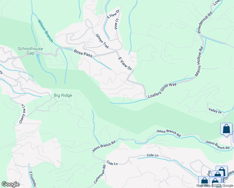 map of restaurants, bars, coffee shops, grocery stores, and more near 2049 Settlers Ridge Way in Gatlinburg