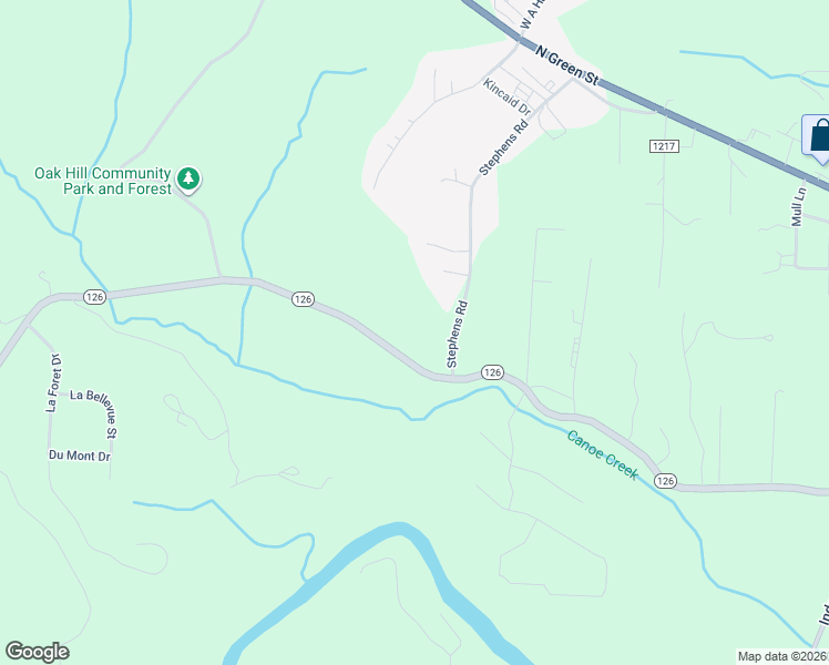 map of restaurants, bars, coffee shops, grocery stores, and more near 3104 Channel View Cove in Morganton