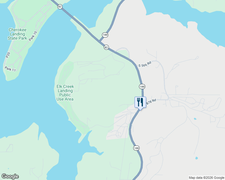 map of restaurants, bars, coffee shops, grocery stores, and more near in Cookson