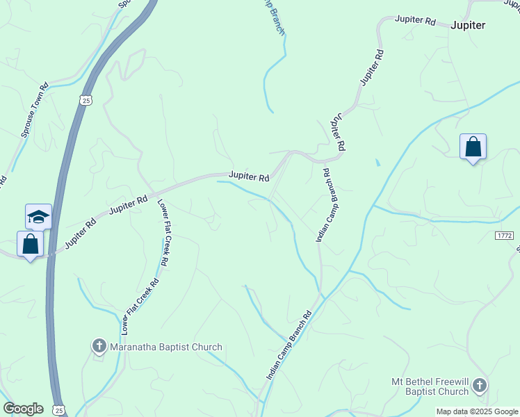 map of restaurants, bars, coffee shops, grocery stores, and more near 52 Cocoa Lab Lane in Weaverville
