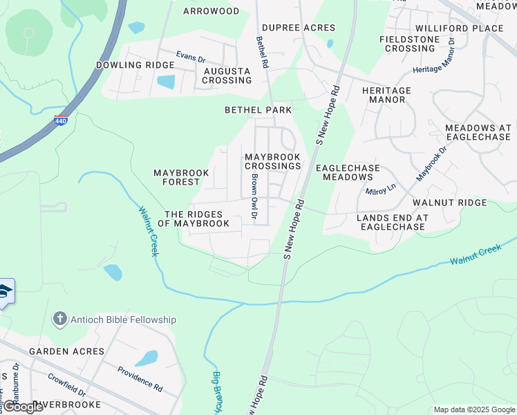 map of restaurants, bars, coffee shops, grocery stores, and more near 1713 Brown Owl Drive in Raleigh