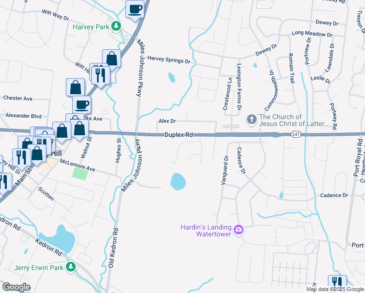 map of restaurants, bars, coffee shops, grocery stores, and more near 1510 Winter Court in Spring Hill