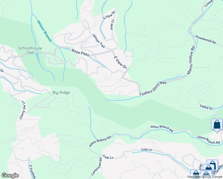 map of restaurants, bars, coffee shops, grocery stores, and more near 2057 Settlers Ridge Way in Sevierville