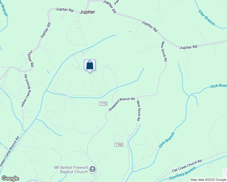 map of restaurants, bars, coffee shops, grocery stores, and more near Sheppard Branch Road in Weaverville