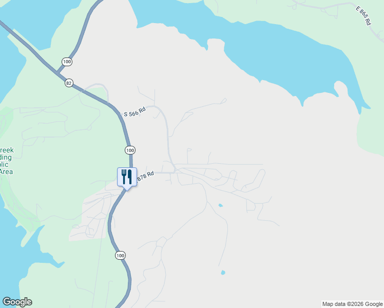 map of restaurants, bars, coffee shops, grocery stores, and more near 23552 East 876 Road in Park Hill