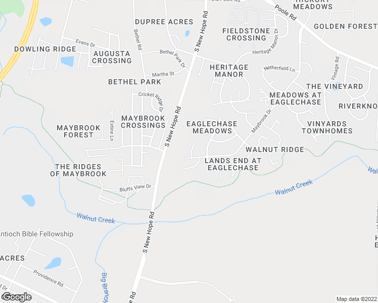 map of restaurants, bars, coffee shops, grocery stores, and more near 2132 Walnut Bluff Lane in Raleigh