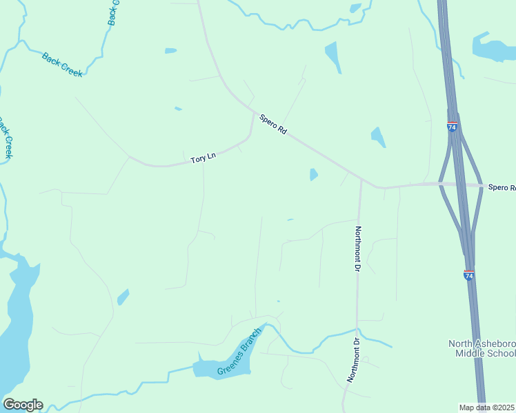 map of restaurants, bars, coffee shops, grocery stores, and more near 1127 Tory Lane in Asheboro