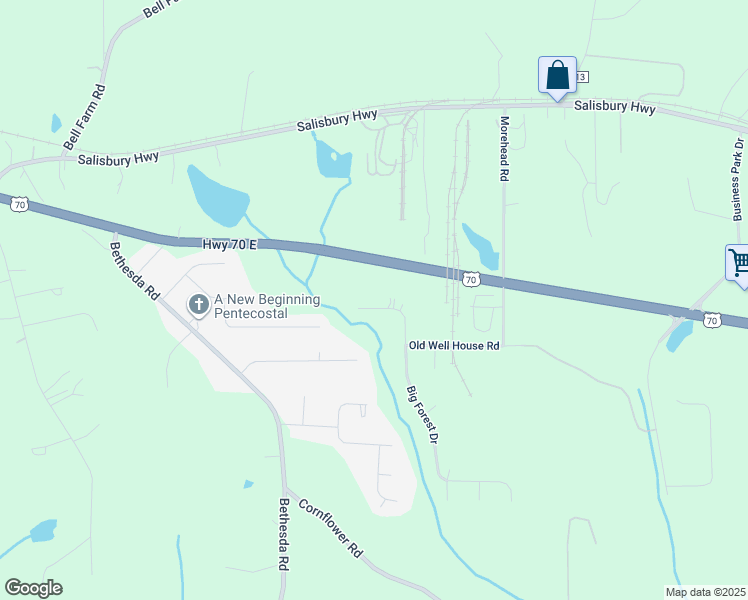 map of restaurants, bars, coffee shops, grocery stores, and more near 115 Big Forest Drive in Statesville