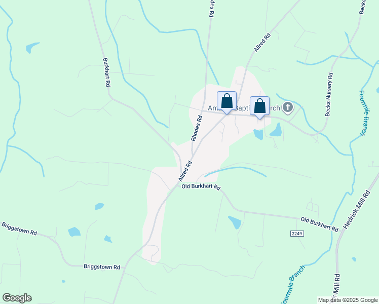 map of restaurants, bars, coffee shops, grocery stores, and more near 2660 Rhodes Road in Lexington