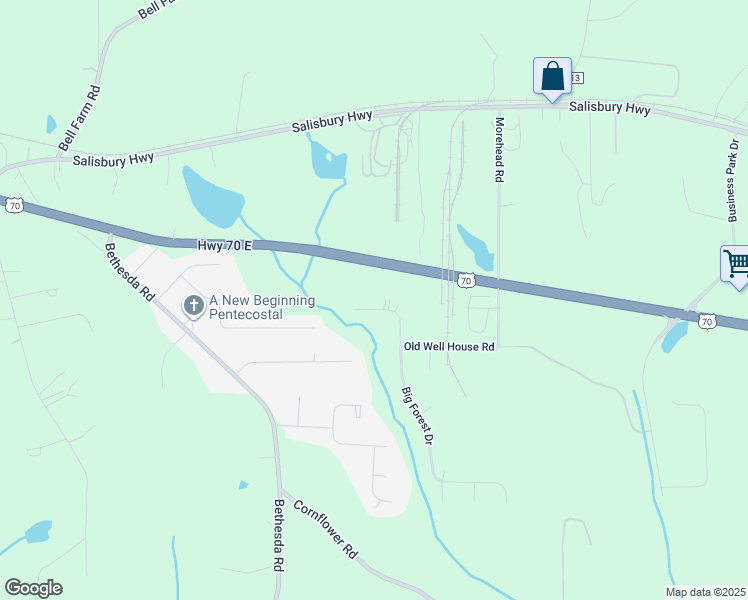 map of restaurants, bars, coffee shops, grocery stores, and more near 115 Big Forest Drive in Statesville