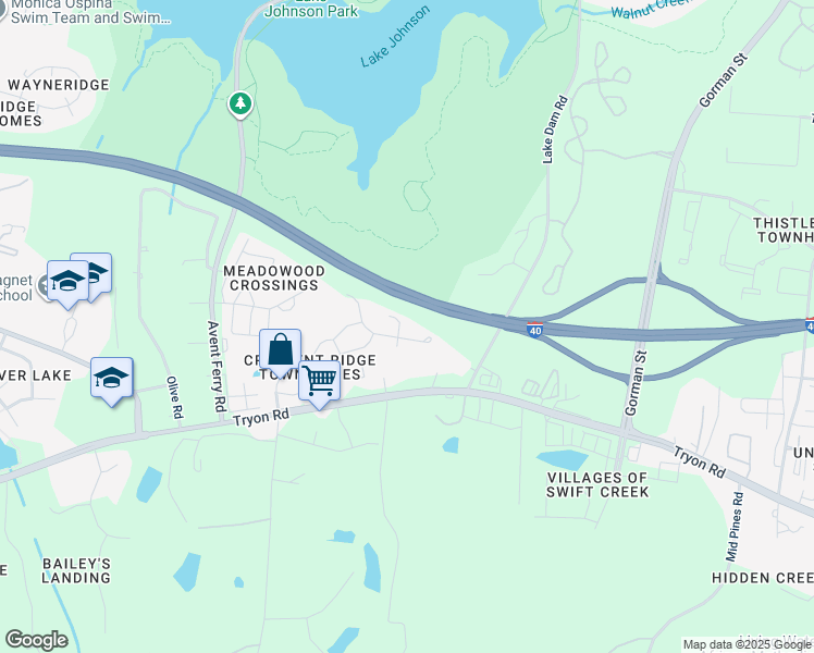 map of restaurants, bars, coffee shops, grocery stores, and more near 5219 Moonview Court in Raleigh