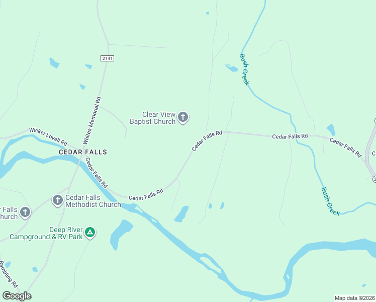 map of restaurants, bars, coffee shops, grocery stores, and more near 2721 Cedar Falls Road in Franklinville