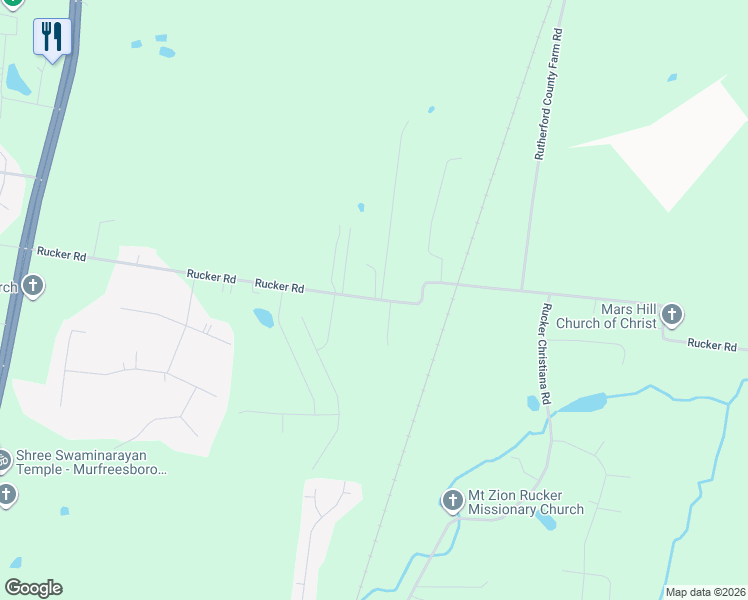 map of restaurants, bars, coffee shops, grocery stores, and more near 456 Rucker Road in Murfreesboro