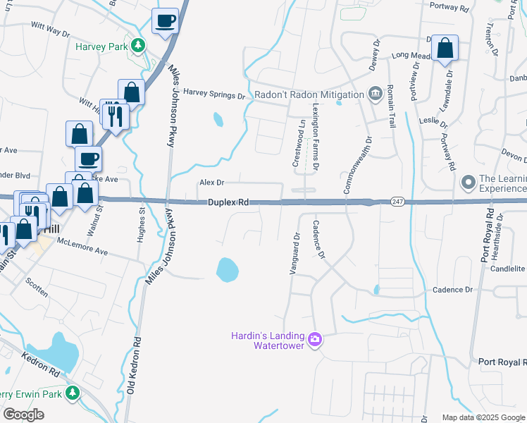 map of restaurants, bars, coffee shops, grocery stores, and more near 1603 Harrison Way in Spring Hill