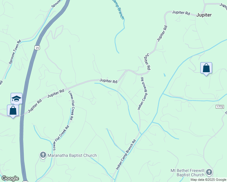 map of restaurants, bars, coffee shops, grocery stores, and more near 52 Cocoa Lab Lane in Weaverville