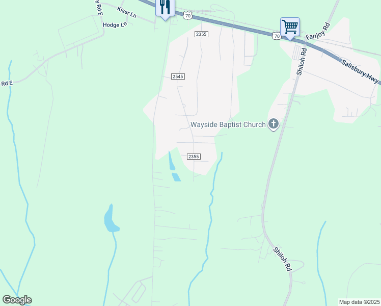 map of restaurants, bars, coffee shops, grocery stores, and more near 257 Sigmon Road in Statesville