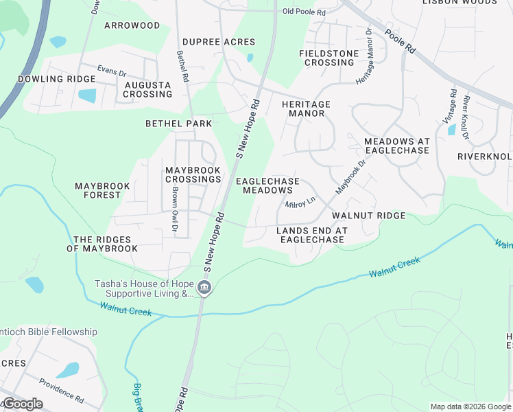 map of restaurants, bars, coffee shops, grocery stores, and more near 2102 Walnut Bluffs Lane in Raleigh