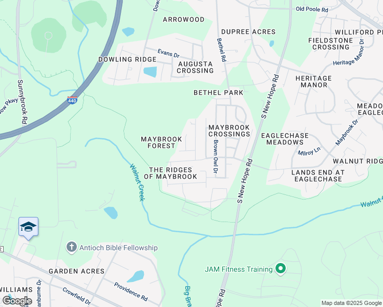 map of restaurants, bars, coffee shops, grocery stores, and more near 2709 Manthorp Terrace in Raleigh