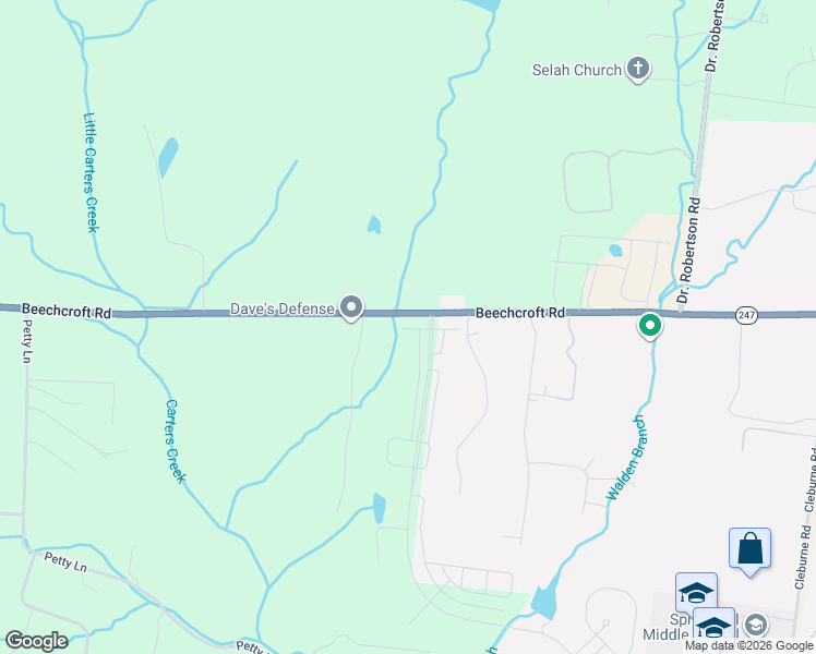 map of restaurants, bars, coffee shops, grocery stores, and more near 983 Beechcroft Road in Spring Hill