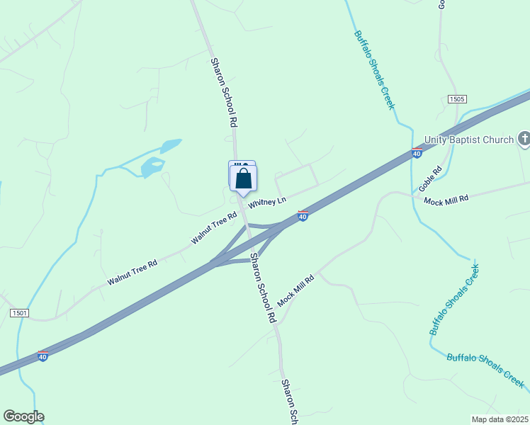 map of restaurants, bars, coffee shops, grocery stores, and more near Whitney Lane in Statesville