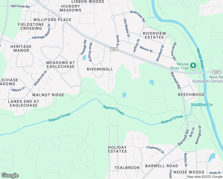 map of restaurants, bars, coffee shops, grocery stores, and more near 2125 Lake Trout Lane in Raleigh