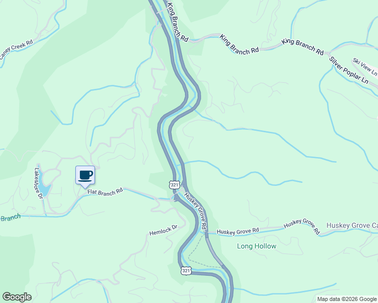 map of restaurants, bars, coffee shops, grocery stores, and more near 4274 South King Branch Road in Sevierville